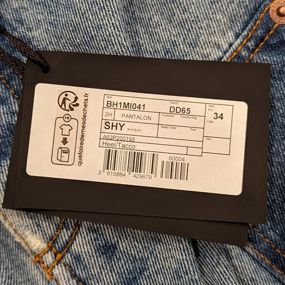 Mens BALMAIN Patchwork Straight Leg Denim Jeans Blue 34 - Picture 7 of 7